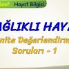 SAĞLIKLI HAYAT / ÜNİTE DEĞERLENDİRME SORULARI – 1