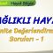 SAĞLIKLI HAYAT / ÜNİTE DEĞERLENDİRME SORULARI – 1