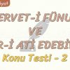SERVET-İ FÜNUN VE FECR-İ ATİ EDEBİYATI / KONU TESTİ – 2