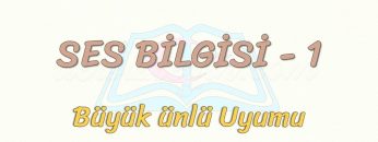 SES BİLGİSİ – 1 / BÜYÜK ÜNLÜ UYUMU