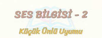 SES BİLGİSİ – 2 / KÜÇÜK ÜNLÜ UYUMU