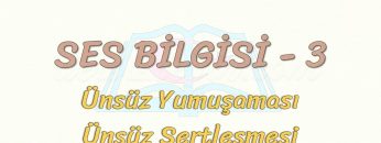SES BİLGİSİ – 3 / ÜNSÜZ YUMUŞAMASI – ÜNSÜZ SERTLEŞMESİ