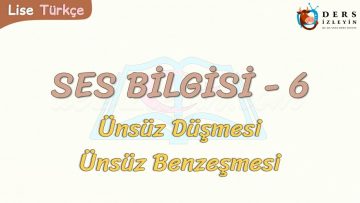 SES BİLGİSİ – 6 / ÜNSÜZ DÜŞMESİ – ÜNSÜZ BENZEŞMESİ