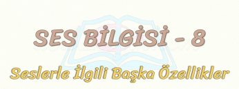 SES BİLGİSİ – 8 / SESLERLE İLGİLİ BAŞKA ÖZELLİKLER