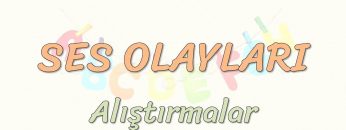 SES OLAYLARI – ALIŞTIRMALAR