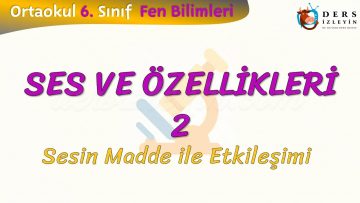 SES VE ÖZELLİKLERİ – 2 / SESİN MADDE İLE ETKİLEŞİMİ
