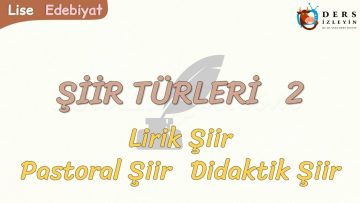 ŞİİR TÜRLERİ – 2 / LİRİK ŞİİR – PASTORAL ŞİİR – DİDAKTİK ŞİİR