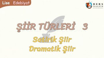 ŞİİR TÜRLERİ – 3 / SATİRİK ŞİİR – DRAMATİK ŞİİR