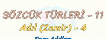 SÖZCÜK TÜRLERİ – 11 / ADIL – 4
