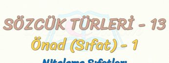 SÖZCÜK TÜRLERİ – 13 / ÖNAD – 1