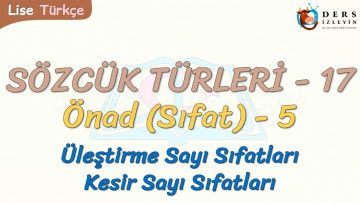 SÖZCÜK TÜRLERİ – 17 / ÖNAD – 5
