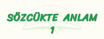 SÖZCÜKTE ANLAM – 1