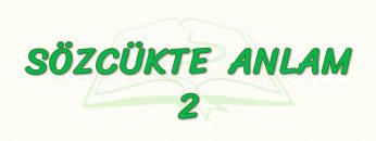 SÖZCÜKTE ANLAM – 2
