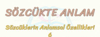 SÖZCÜKTE ANLAM / GENEL VE ÖZEL ANLAMLI SÖZCÜKLER