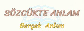 SÖZCÜKTE ANLAM / GERÇEK ANLAM