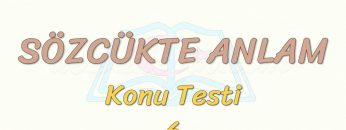 SÖZCÜKTE ANLAM / KONU TESTİ – 6