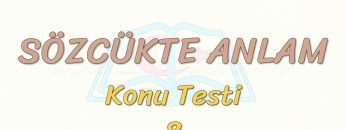 SÖZCÜKTE ANLAM / KONU TESTİ – 8