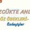 SÖZCÜKTE ANLAM / ÖZDEYİŞLER