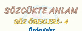 SÖZCÜKTE ANLAM / ÖZDEYİŞLER