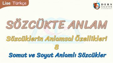 SÖZCÜKTE ANLAM / SOMUT VE SOYUT ANLAMLI SÖZCÜKLER