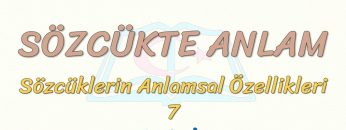 SÖZCÜKTE ANLAM / TERİMLER