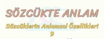 SÖZCÜKTE ANLAM / YANSIMA SÖZCÜKLER