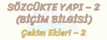 SÖZCÜKTE YAPI – 2 / ÇEKİM EKLERİ – 2