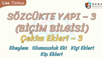 SÖZCÜKTE YAPI – 3 / ÇEKİM EKLERİ – 3