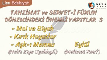 TANZİMAT VE SERVET-İ FÜNUN DÖNEMİMDEKİ ÖNEMLİ YAPITLAR – 3