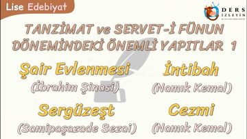 TANZİMAT VE SERVET-İ FÜNUN DÖNEMİMDEKİ ÖNEMLİ YAPITLAR – 1