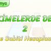 TEPKİMELERDE DENGE – 2 / DENGE SABİTİ HESAPLAMALARI