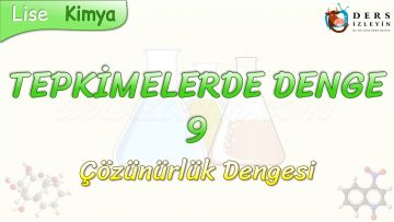 TEPKİMELERDE DENGE – 9 / ÇÖZÜNÜRLÜK DENGESİ