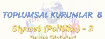 TOPLUMSAL KURUMLAR – 8 / SİYASET – 2