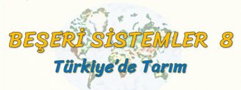 TÜRKİYEDE TARIM (BEŞERİ SİSTEMLER – 8) – AYT
