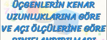 ÜÇGENLERİN KENAR VE AÇILARINA GÖRE SINIFLANDIRILMASI