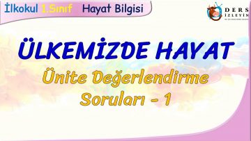 ÜLKEMİZDE HAYAT / ÜNİTE DEĞERLENDİRME SORULARI – 1