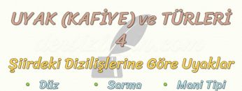 UYAK VE TÜRLERİ – 4  / DÜZ – ÇAPRAZ – SARMA – ÖRÜŞÜK – MANİ TİPİ