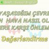 YAŞADIĞIM ÇEVRE – YARIN HAVA NASIL OLACAK – AFETLERE KARŞI ÖNLEMLERİM / DEĞERLENDİRME