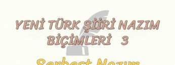 YENİ TÜRK ŞİİRİ NAZIM BİÇİMLERİ – 3 / SERBEST NAZIM
