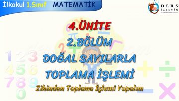 ZİHİNDEN TOPLAMA İŞLEMİ