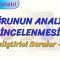 DOĞRUNUN ANALİTİK İNCELENMESİ / GELİŞTİRİCİ SORULAR – 1