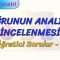 DOĞRUNUN ANALİTİK İNCELENMESİ / ÖĞRETİCİ SORULAR – 1