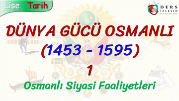 DÜNYA GÜCÜ OSMANLI (1453 – 1595) – 1 / OSMANLI SİYASİ FAALİYETLERİ