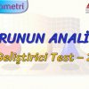 DOĞRUNUN ANALİTİĞİ / GELİŞTİRİCİ TEST – 2 (TYT)