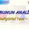 DOĞRUNUN ANALİTİĞİ / GELİŞTİRİCİ TEST – 1 (TYT)
