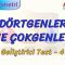 DÖRTGENLER VE ÇOKGENLER / GELİŞTİRİCİ TEST – 4 (AYT)