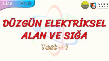 DÜZGÜN ELEKTRİKSEL ALAN VE SIĞA / YAPRAK TEST – 1