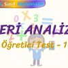 VERİ ANALİZİ / ÖĞRETİCİ TEST – 1