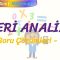 VERİ ANALİZİ / SORU ÇÖZÜMLERİ – 1
