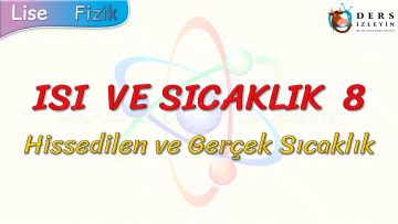 ISI VE SICAKLIK – 8 / HİSSEDİLEN VE GERÇEK SICAKLIK